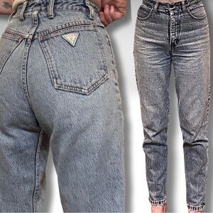VTG SOON 80s Ultra High Rise 100% Cotton USA-Made Tapered Leg Denim • 27–28